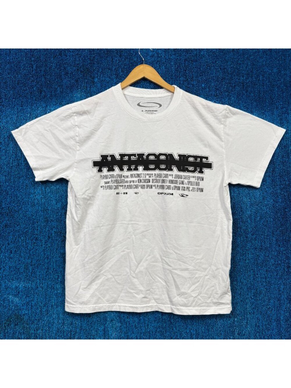 Playboi Carti Antagonist Rap White T-Shirt Size Large